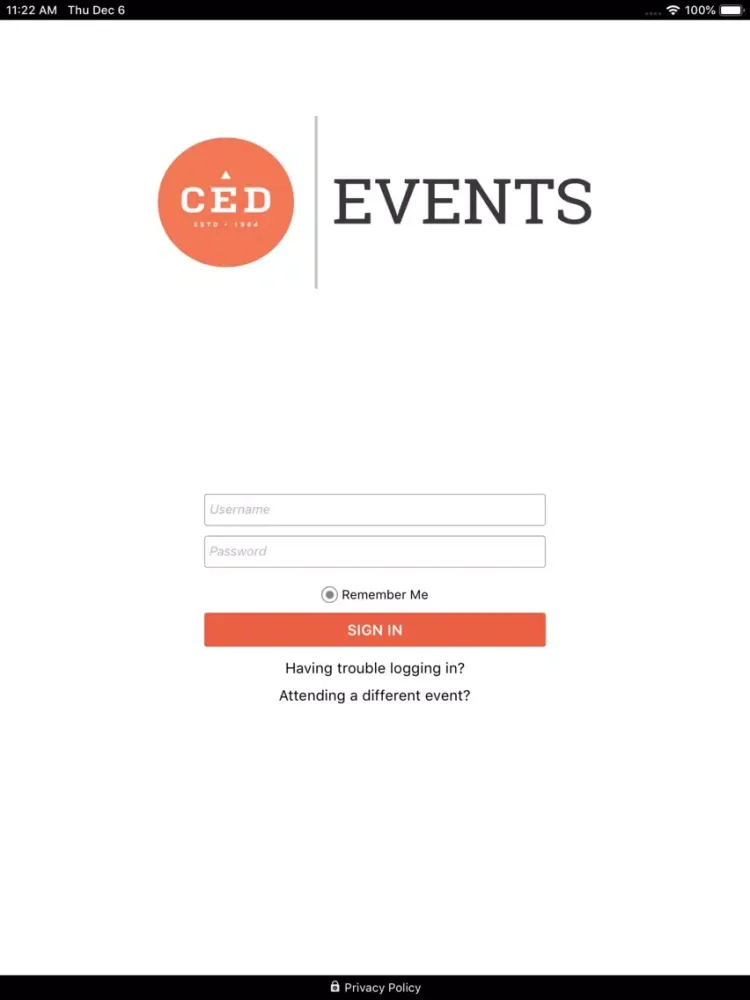 Captures d'écran de CED Events iPad 