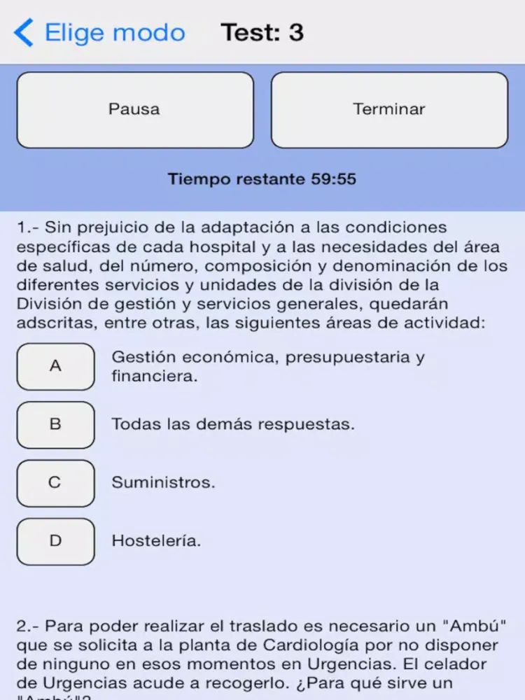 Celador Sanitario Test iPad  Ekran Görüntüleri