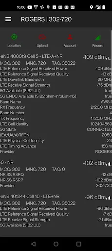 Tangkapan skrin CellMapper