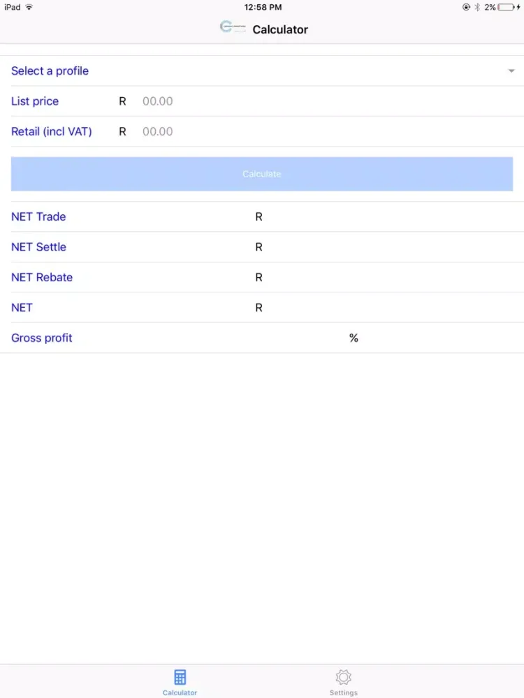 Ceramic Industries Calculator iPad  স্ক্রিনশট