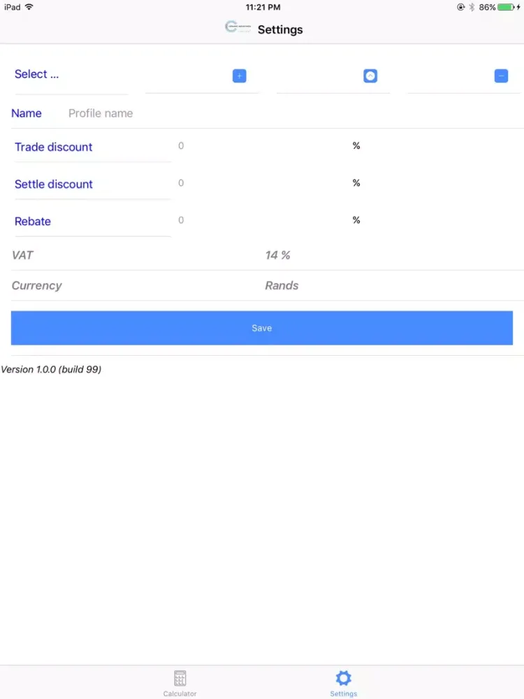 Ceramic Industries Calculator iPad  স্ক্রিনশট