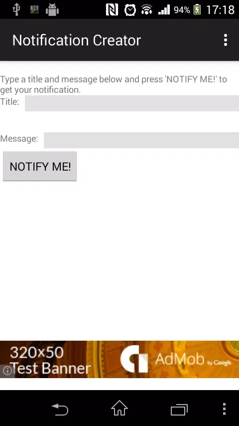Notification Creator Screenshots