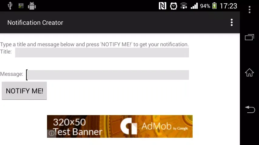 Notification Creator Screenshots