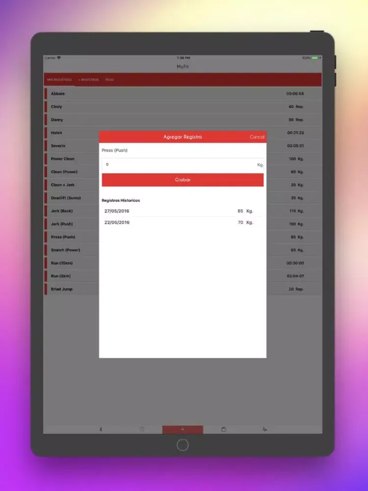 Pica Fitness iPad  스크린샷