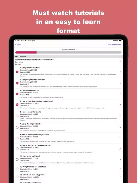 Скриншоты Quiltler 2 - Quilting App iPad 