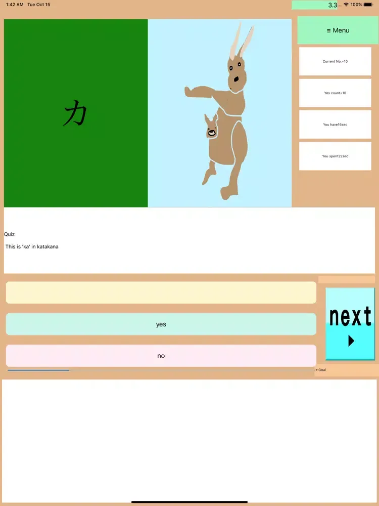 DrAnimeHiragana2+Kata+KanG iPad  Screenshots