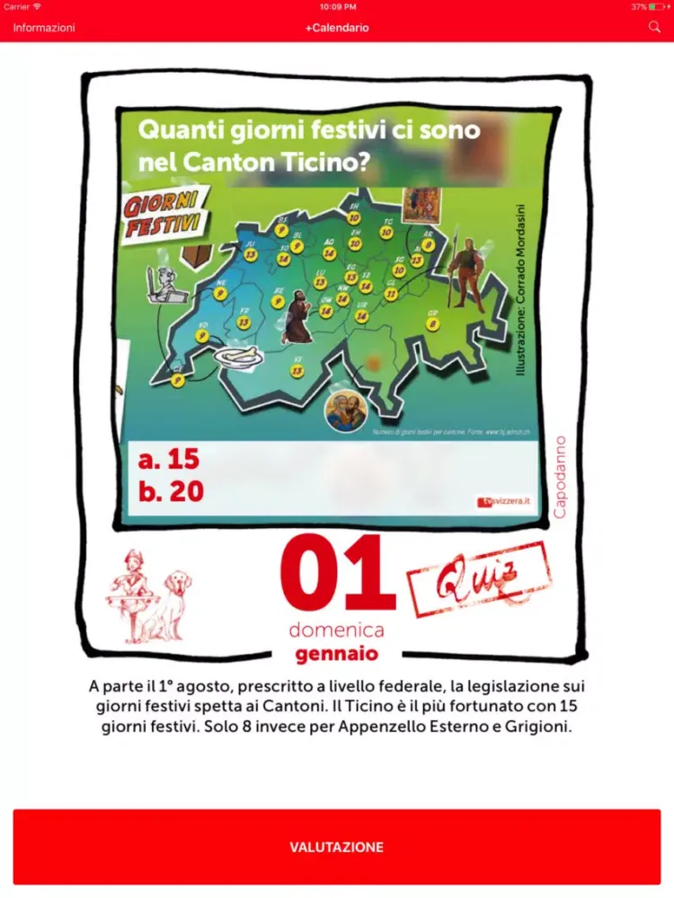 Ảnh chụp màn hình của Calendario Svizzera italiana iPad 