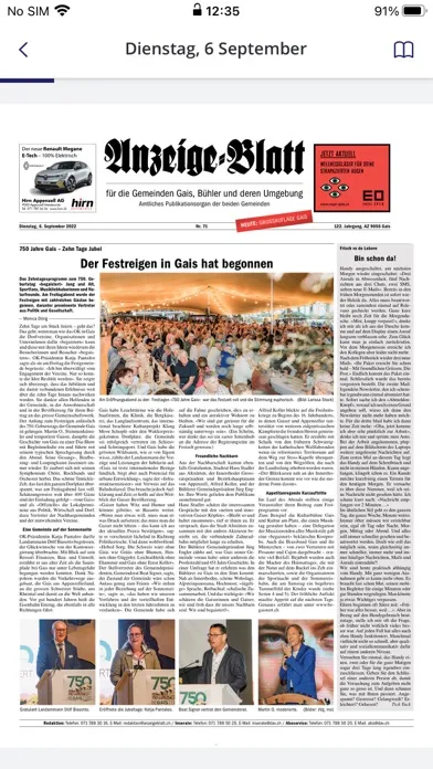 Anzeige-Blatt Screenshots