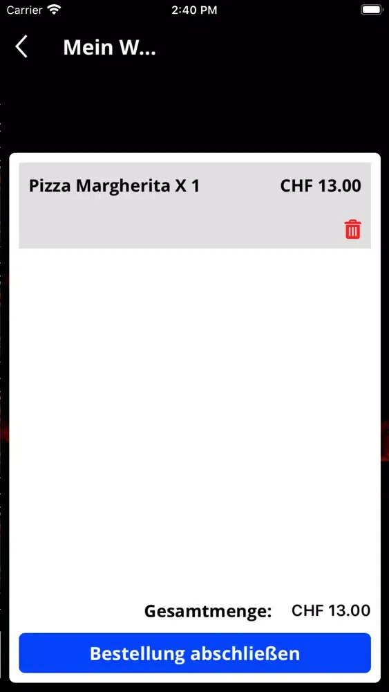 Capturas de tela do Holi Pizzeria Bern