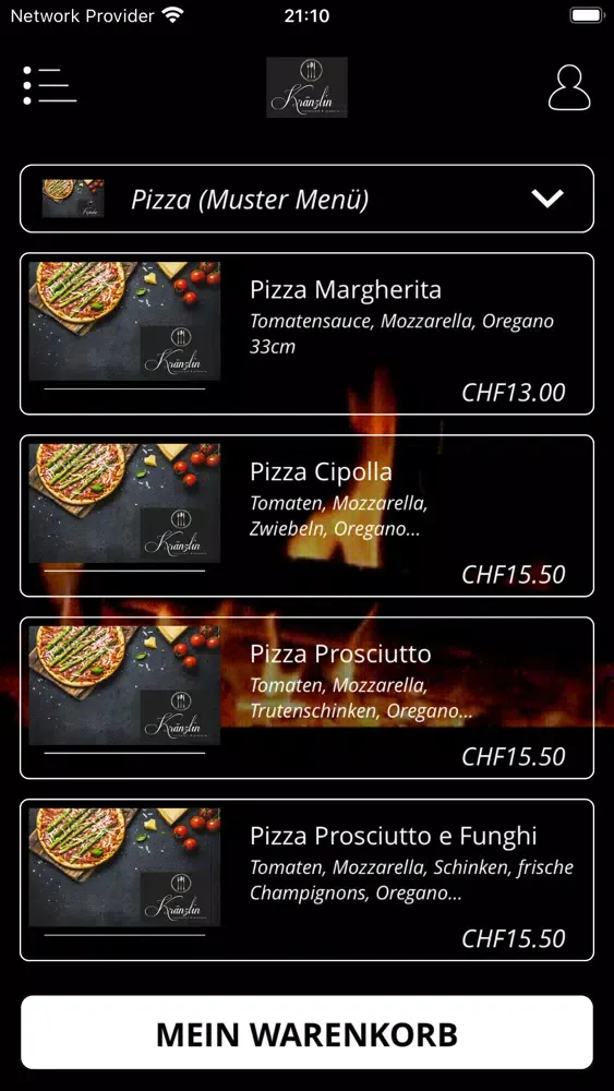 Capturas de tela do Kränzlin Pizzeria Emmen