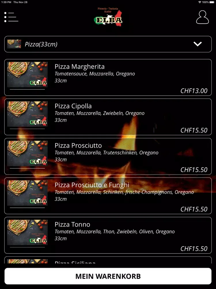 Pizza Kurier Trattoria Elba iPad 應用截圖