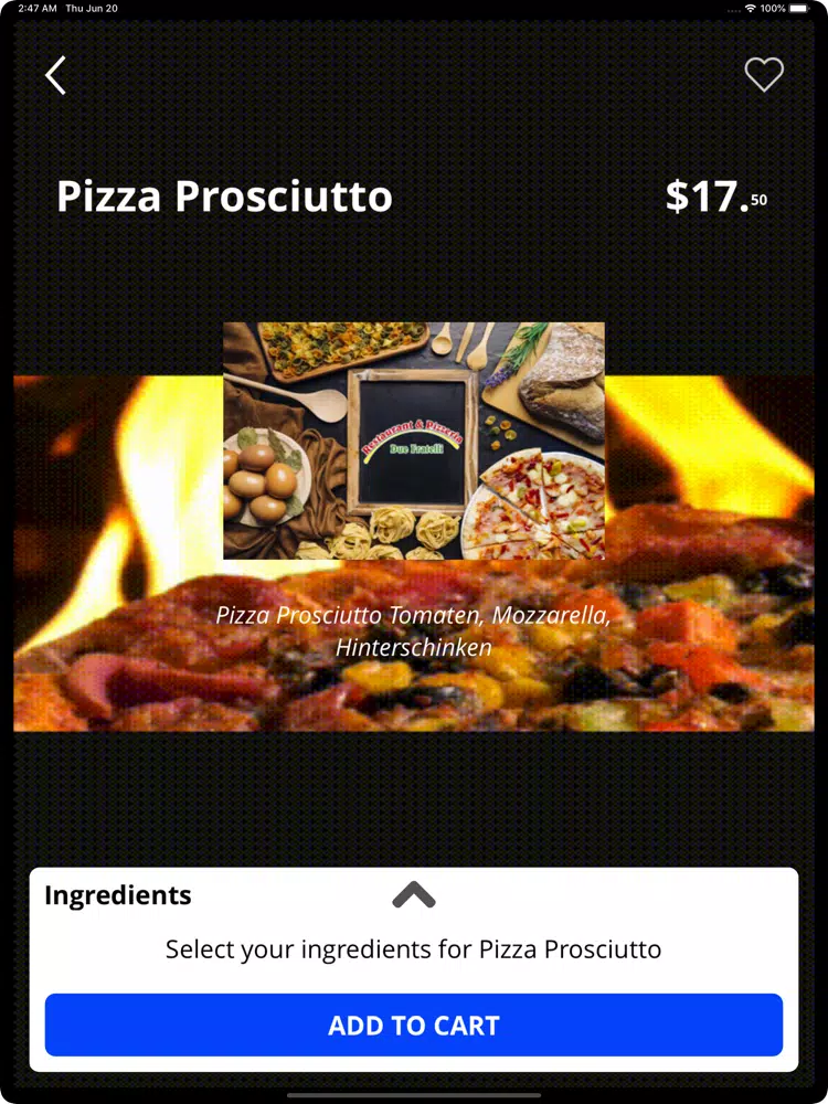 Tangkapan skrin Pizzeria Due Fratelli iPad 