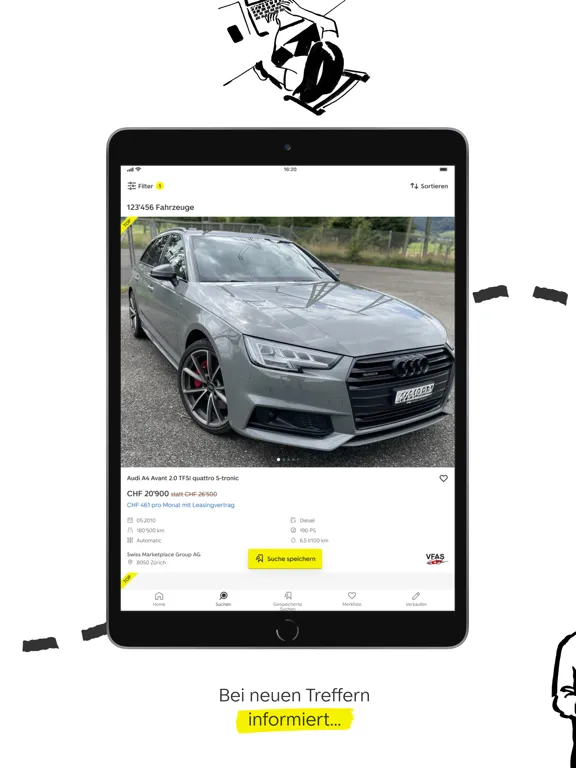 Capturas de tela do AutoScout24: Switzerland iPad 