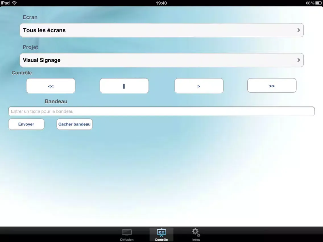 Tangkapan skrin MyTouch Digital Signage iPad 
