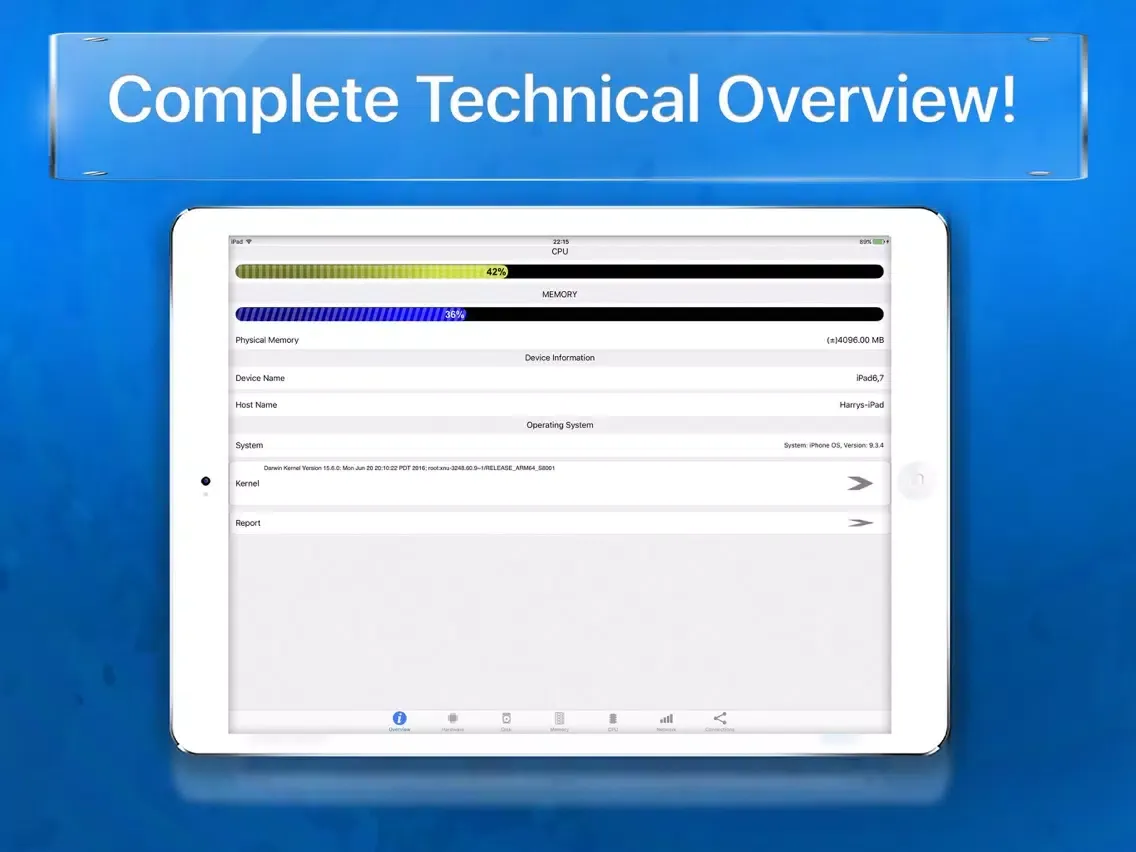 Tangkapan layar System Info - Device information iPad 