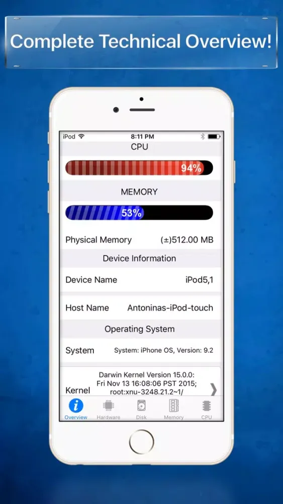 Tangkapan layar System Info - Device information