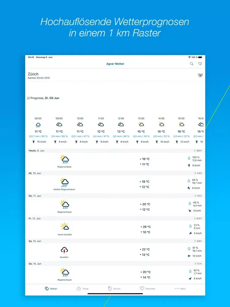 Agrar Wetter Schweiz iPad 应用截图