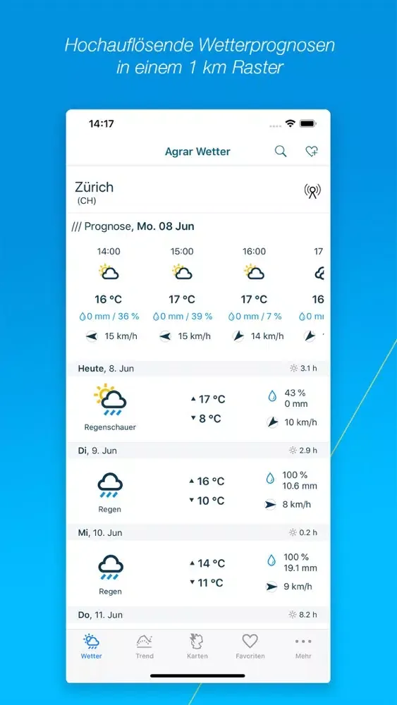 Agrar Wetter Schweiz应用截图