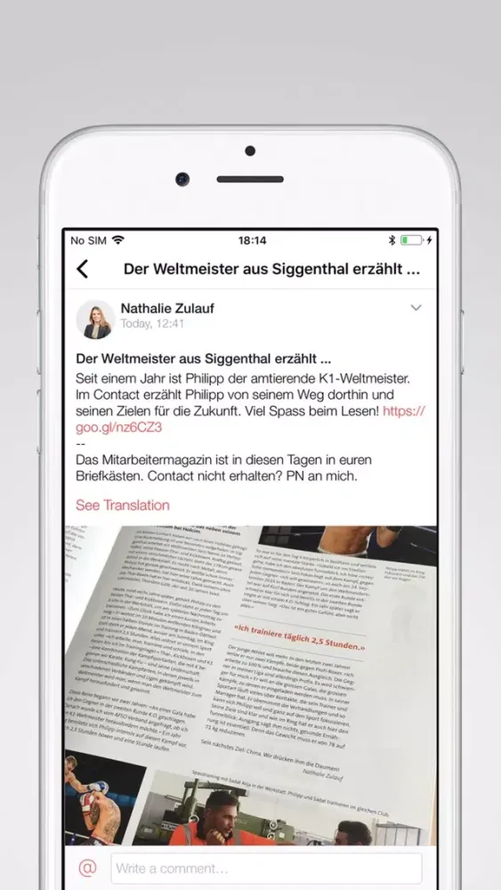 Screenshot di OurSpace – Team Communication