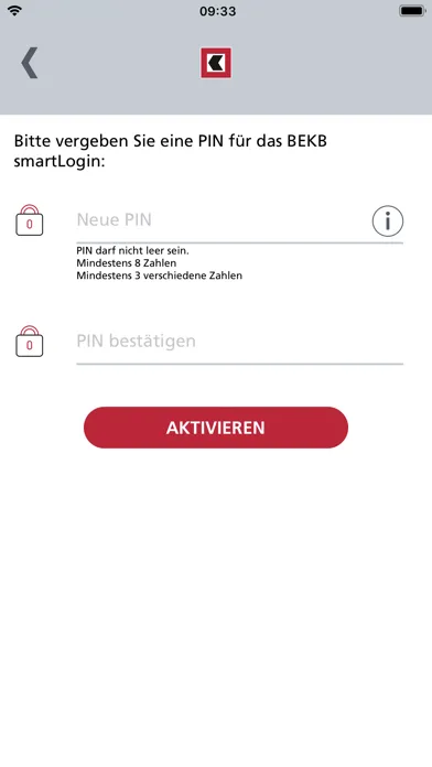 Captures d'écran de BEKB smartLogin