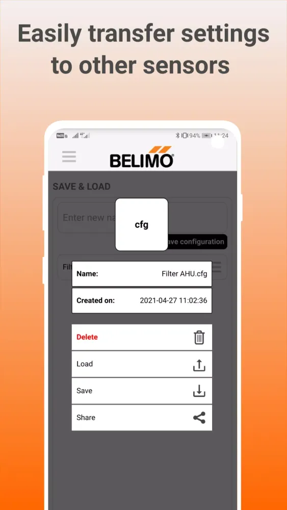 Belimo Duct Sensor Assistant Ekran Görüntüleri