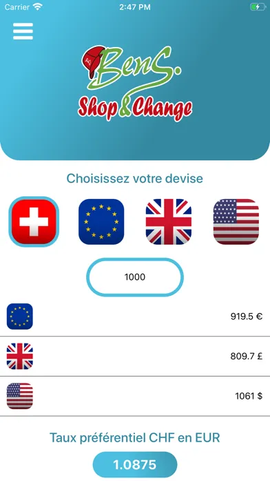 Ảnh chụp màn hình của Ben S. Shop & Change