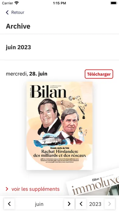 Ảnh chụp màn hình của Bilan, le magazine
