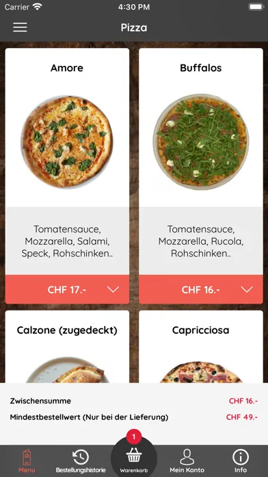 Capturas de tela do Buffalo Pizza