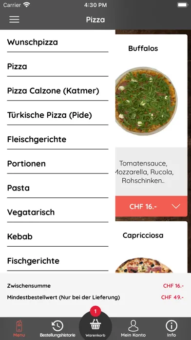 Capturas de tela do Buffalo Pizza