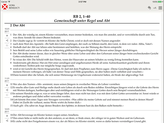 Tangkapan skrin Hora Benedicti iPad 
