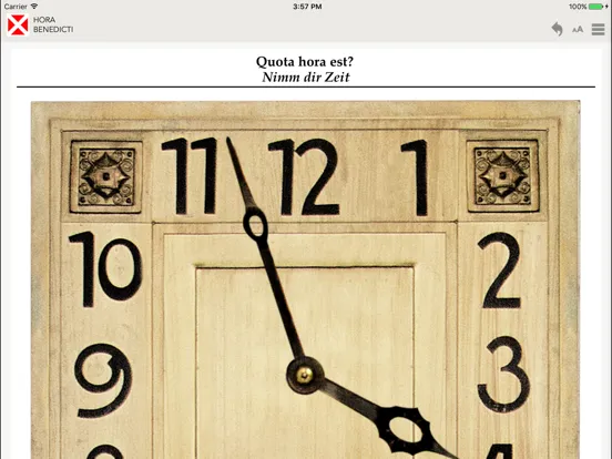 Tangkapan skrin Hora Benedicti iPad 