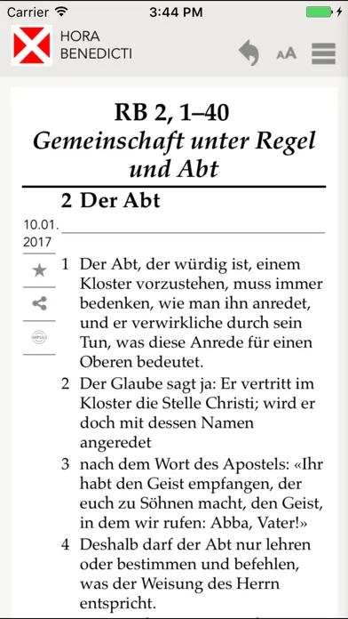 Tangkapan skrin Hora Benedicti