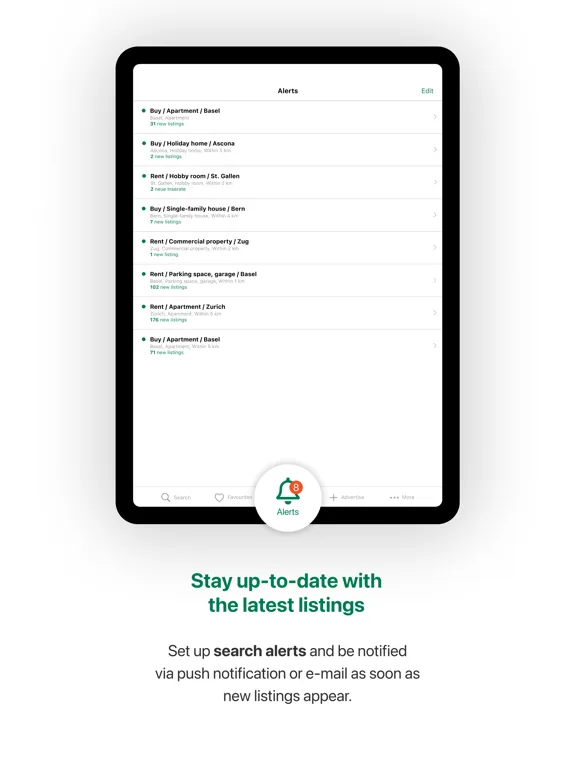 Screenshot di Comparis Immobilien Swiss iPad 