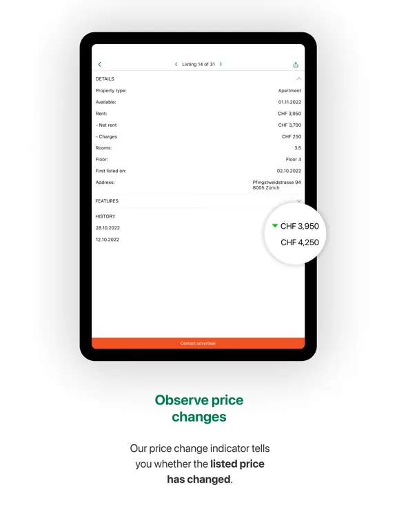 Screenshot di Comparis Immobilien Swiss iPad 