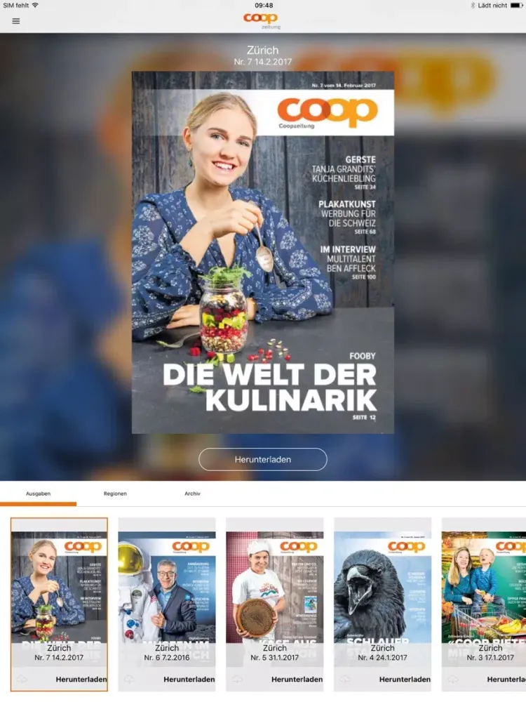 Coopzeitung iPad  Ekran Görüntüleri