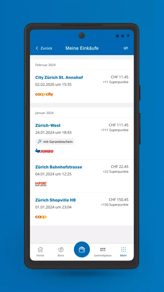 Ảnh chụp màn hình của Coop Supercard
