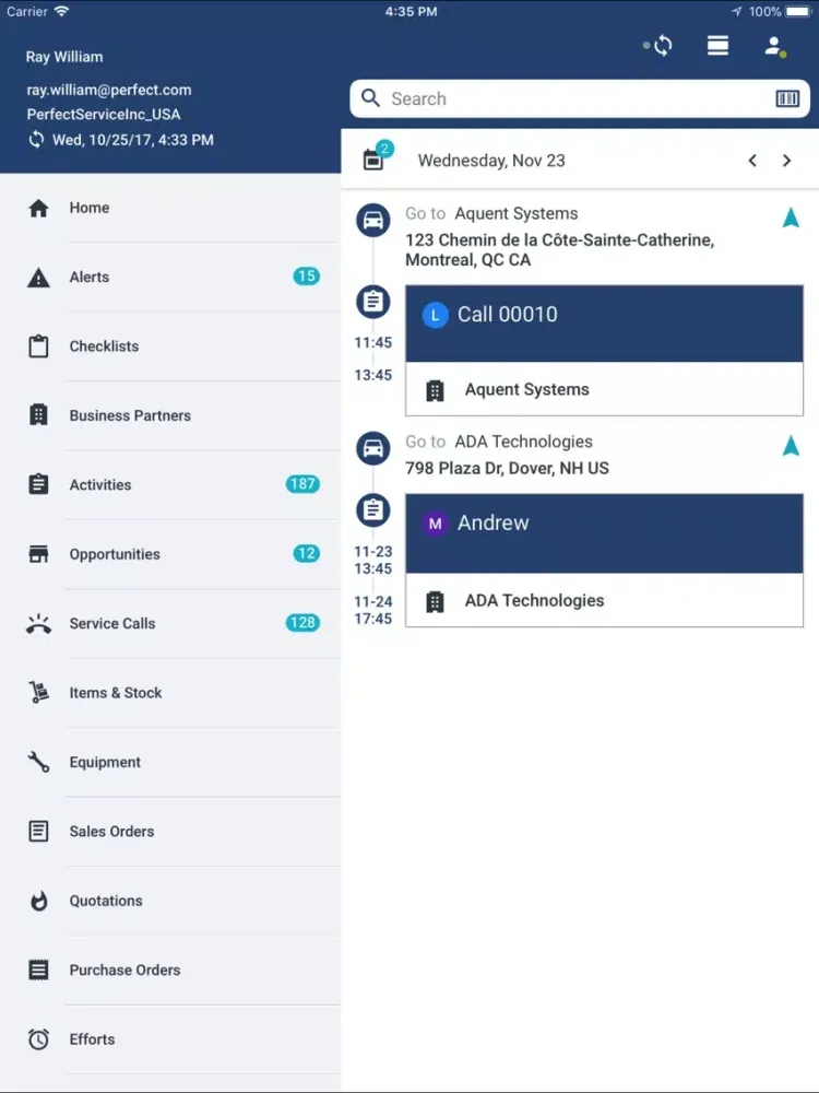 ภาพหน้าจอของ Coresystems Field Service iPad 
