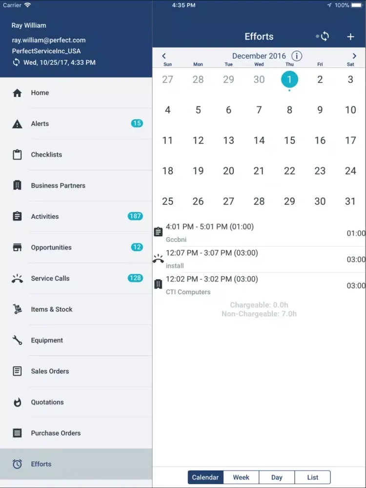 ภาพหน้าจอของ Coresystems Field Service iPad 