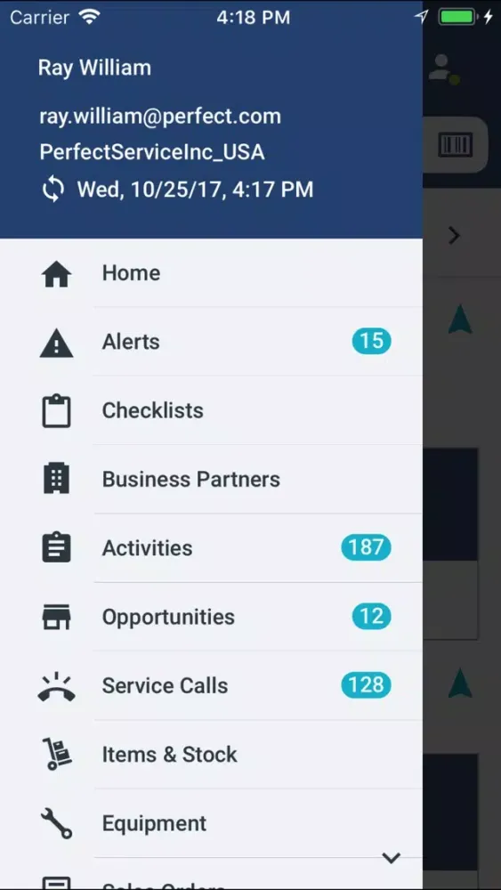 ภาพหน้าจอของ Coresystems Field Service