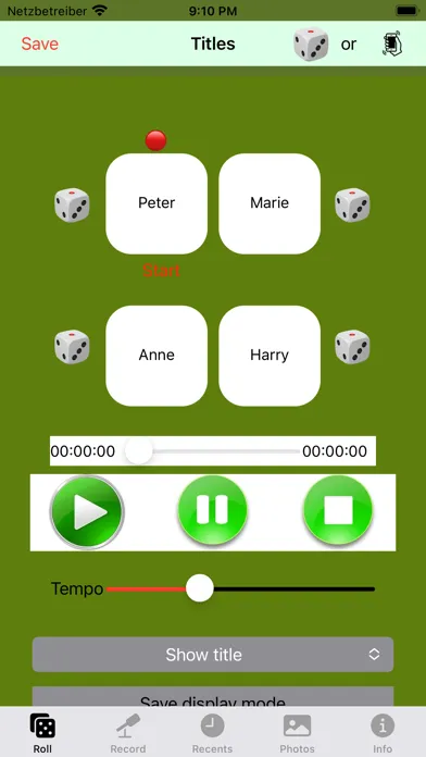 Tangkapan layar Chord dice
