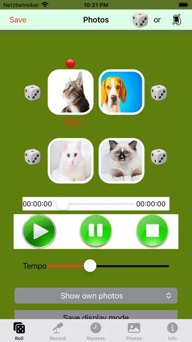 Tangkapan layar Chord dice