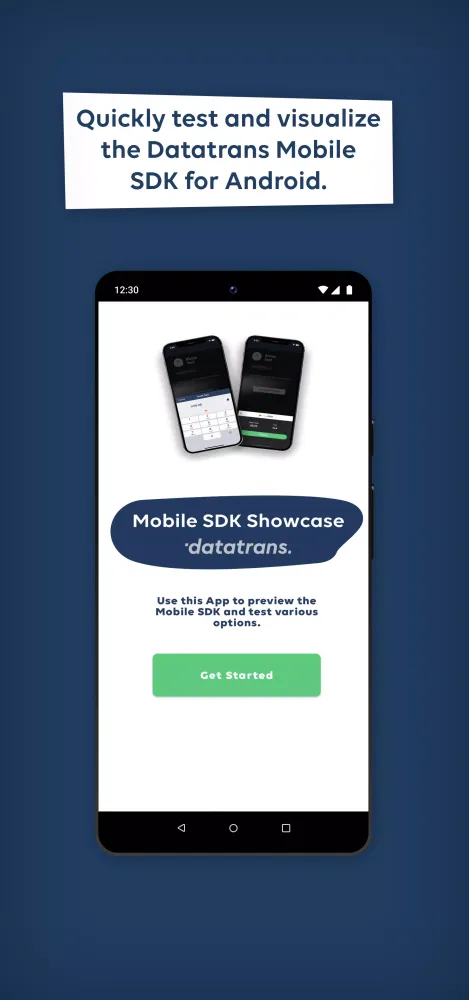 Tangkapan skrin Datatrans SDK Showcase