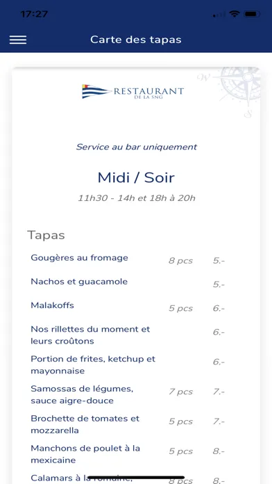 Restaurant SNG Menu應用截圖