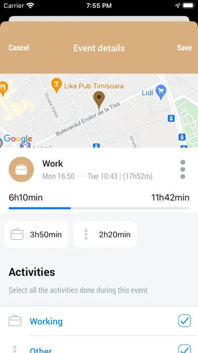Tangkapan layar TimeUse+