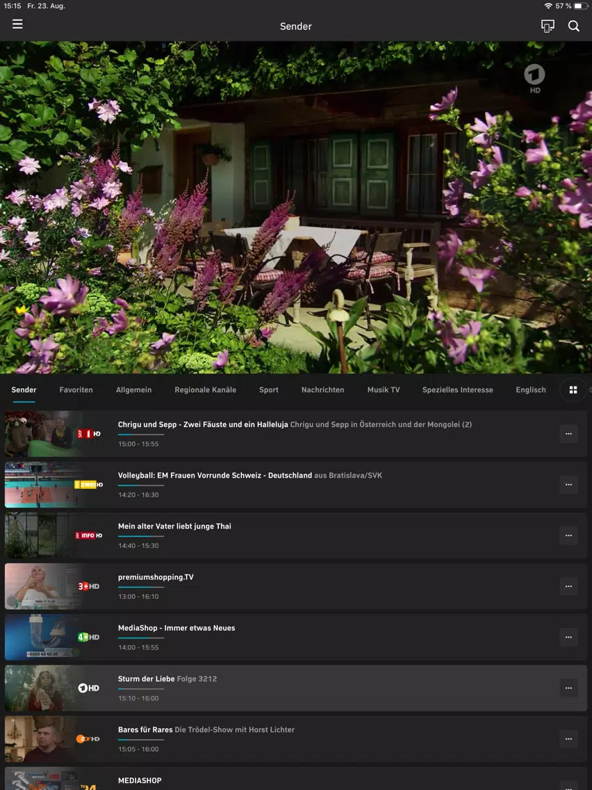 Capturas de pantalla de myVision mobile TV iPad 