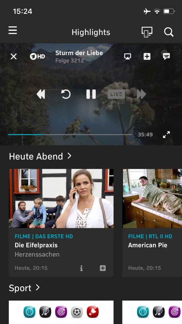 Capturas de pantalla de myVision mobile TV