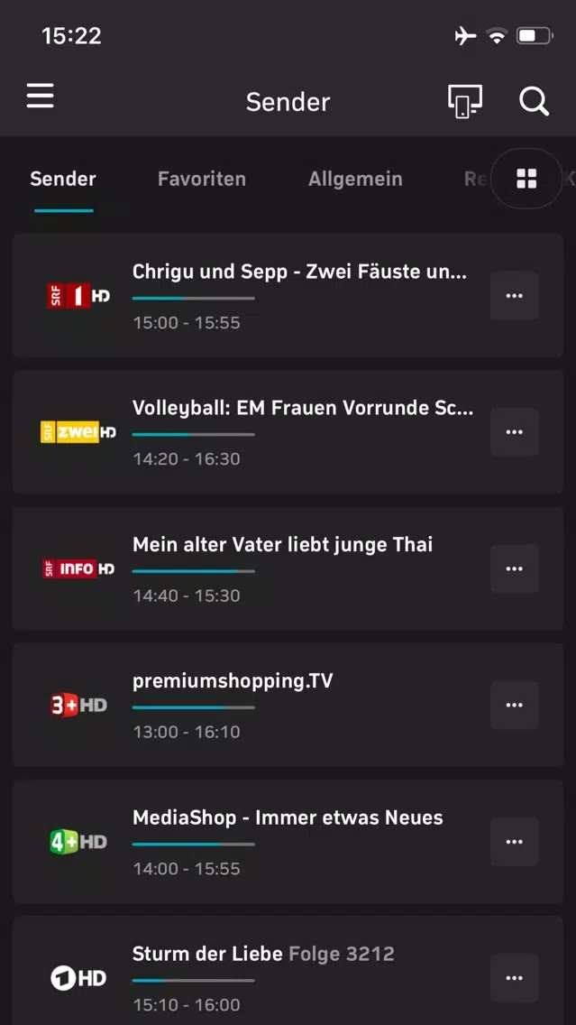 Capturas de pantalla de myVision mobile TV