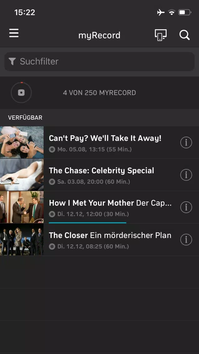 Capturas de pantalla de myVision mobile TV