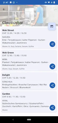 Screenshot di ETH & UZH canteens Zürich