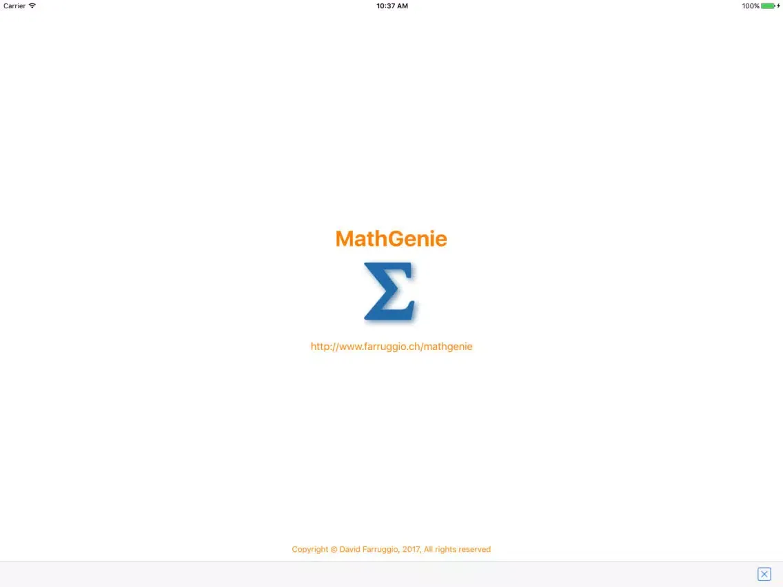 ภาพหน้าจอของ MathGenie iPad 